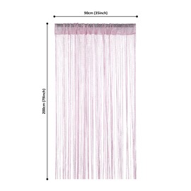 Glitter String Curtain Panel 200x90cm – Sparkling Tassel Fly Screen, Polyester Fringe Room Divider for Doorways, Windows, Parties & Home Decoration (Pink)