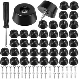 40 Round Rubber Feet Bumpers, Built in Stainless Steel Washer Small Rubber Table Feet Pad, Moistureproof Cutting Board Protector Rubber Feet, Non Slip Chopping Board Legs for Furniture (20 x 15 x 8mm)