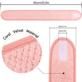 Whaline 4 diademas faciales de spa, superabsorción, para maquillaje, para el cabello, ajustables, de forro polar, suave, para lavado facial, ducha, deportes (verde guisante, rosa-naranja, azul, morado claro)