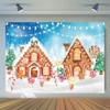 WOLADA Christmas Gingerbread House Backdrop Kids Christmas Backdrop Cookie Exchange