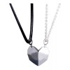 Veraly Collar Para Parejas Medio Corazón De Metal Magnético Imán