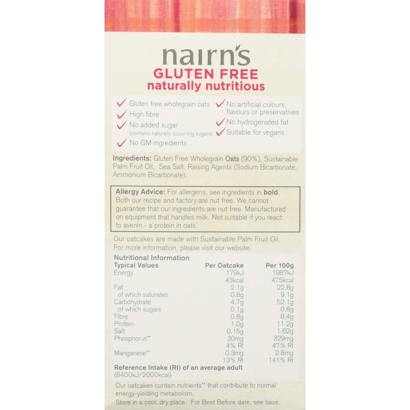 NAIRNS GLUTEN FREE OATCAKES