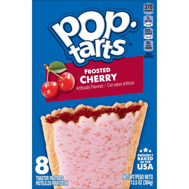 Pop-Tarts Toaster Pastries, Breakfast Foods, Kids Snacks, Frosted Cherry, 13.5oz