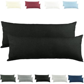 CelinaTex Active Side Sleeper Pillow Cover Double Pack Set 40 x 200 cm Black Cotton Jersey Nursing Pillow Cover 5001573