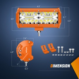 Nilight LED Light Bar 2PC 6.5Inch 120W Flood Spot Combo Triple Row Driving Lamp Roof Bumper Off Road Work Lights for Van Camper Wagon Car Pickup Golf Cart ATV UTV SUV Truck Boat 4x4