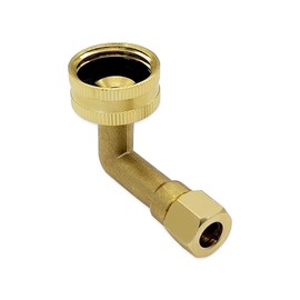Hooshing 3/8" Comp x 3/4" GHT Female Thread Brass Dishwasher Inlet Swivel Elbow Hose Fitting