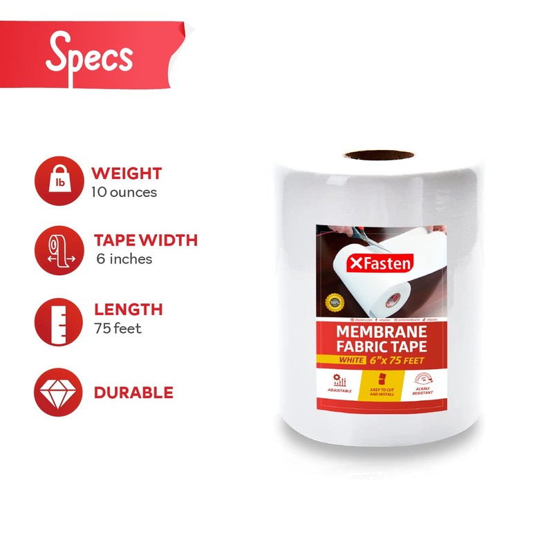 XFasten Waterproofing Membrane Sheet, 6” x 75 Ft Shower Waterproofing