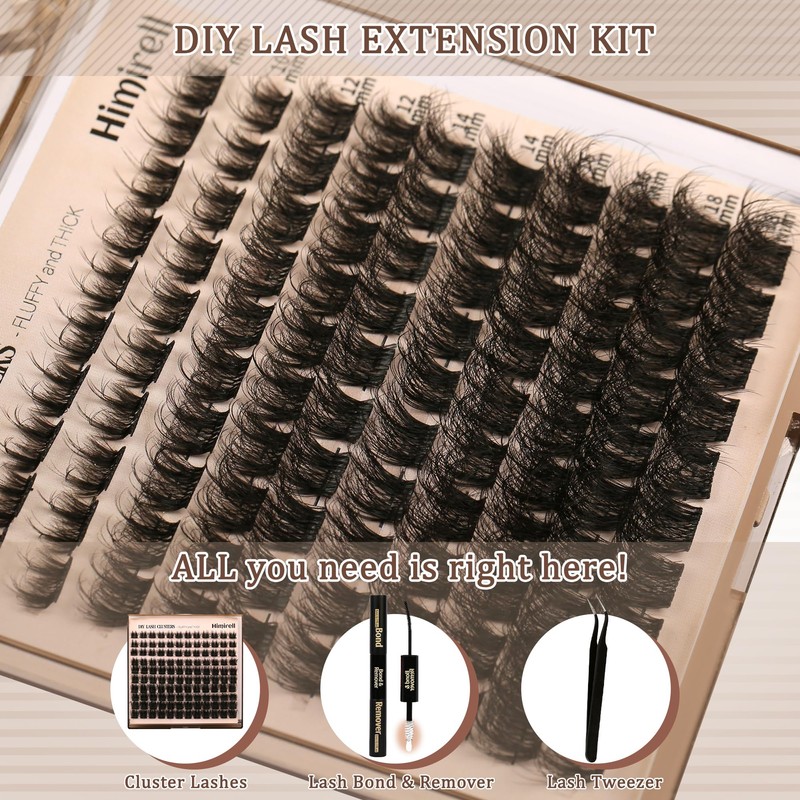 Himirell Lash Clusters Kit Fluffy Volume Eyelash Extension Kit 140Pcs
