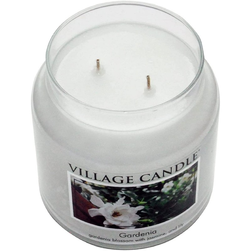 Village Candle Gardenia Large Glass Apothecary Jar Scented Candle, 21.25