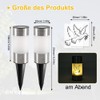 ASOFTY 2 Stück Solar LED Grablicht, Solar Grableuchte mit 2