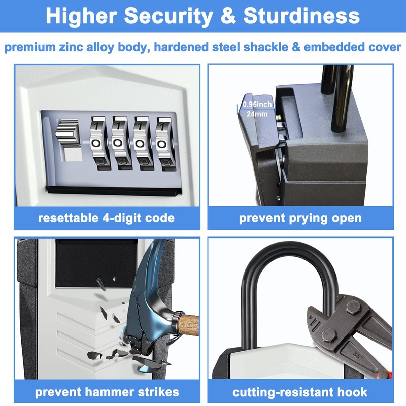 ZHEGE Key Lock Box for Outside, Safe Lock Box for
