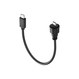 PNGKNYOCN USB C to USB C Panel Mount Cable,480Mbps USB Type C 2.0 Male to Male with Dustproof & Waterproof Cap for Car Motorcycle Boat Dashboard（0.3M