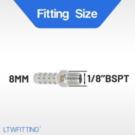 LTWFITTING Stainless Steel 316 Barbed Connector Male BSPT x Hose Barb Fuel Gas Water
