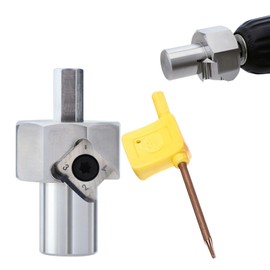 JOJOCY Bench Dog Holes Chamfer Reamer Tool, Woodworking Chamfer Flar Tools Stainless Steel Dog Hole Chamfer Reamer 9mm Hex Shank T10 Alloy Blade for Electric Drills (19 mm)