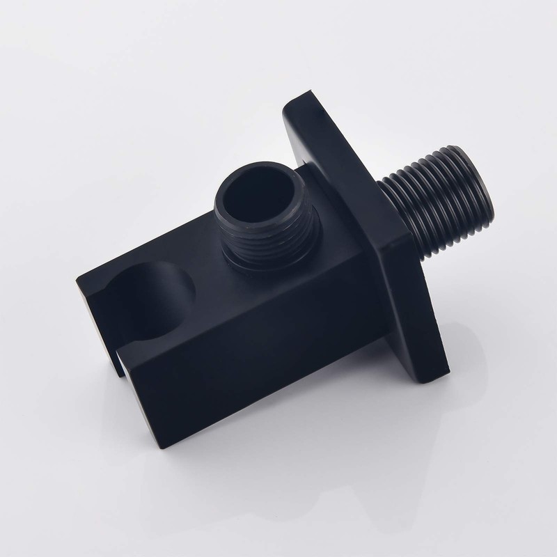 Wall Supply Elbow with Hand Shower Holder, Keymark Brass Square