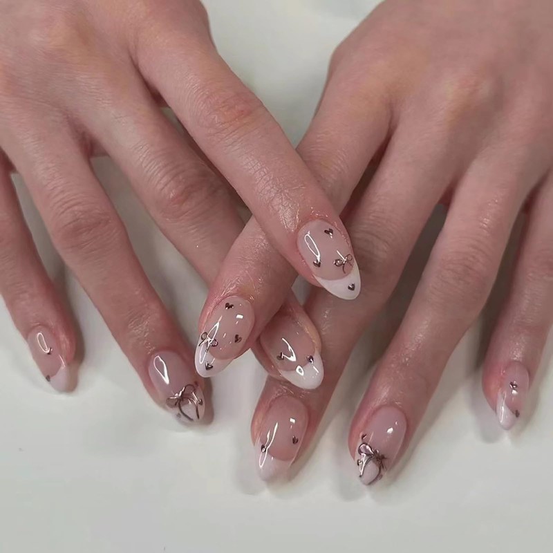 Domiya Nail Tips, 24 Pieces, Ballet, Autumn and Winter, Nail