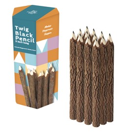BSIRI Natural Twigs Wooden Pencils Handcrafted Suitable for Kids and Teachers For Woodland Bark Decorations Party Wood Gifts Twig Stick Pencils Vintage Favors Supplies for Classroom
