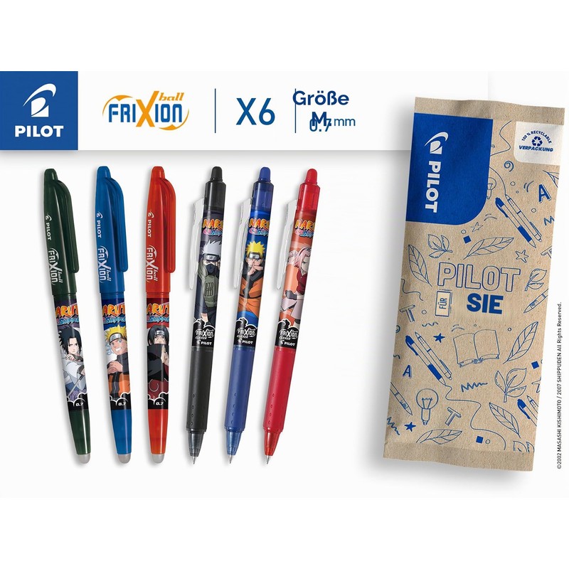PILOT x Naruto FriXion Ball Clicker Erasable Pen Naruto Shipudden