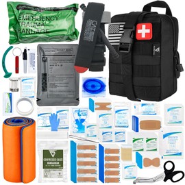 CareTac Advanced First Aid Trauma Kit for Camping & Travel – Emergency Tactical IFAK with C.A.T Tourniquet, Chest Seal, Israeli Bandage, Splint, CPR Mask – Bleed Control, Gunshot Wounds, Burns & Cuts