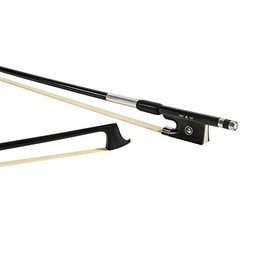 MI&VI Classic Carbon Fiber Violin Bow (Size 1/2) in Black with Ebony Frog and Octagonal Silver Mount | Well Balanced | Light Weight | Real Mongolian Horse Hair - By MIVI Music