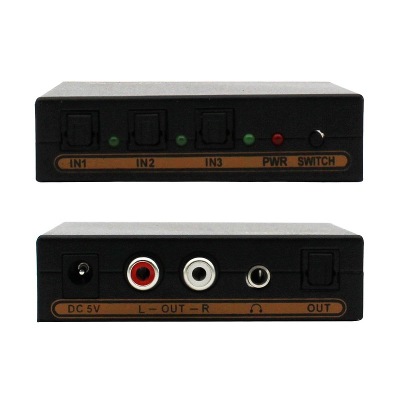 Wiistar Toslink Switch 3x1 Digital Optical Audio Switch 3x1 with