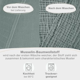 Laleni Spucktücher Baby im 10er Set aus Reiner Baumwolle - schadstofffreie Mulltücher Baby 70x70 - saugstarke Mussellintücher Baby - Musselin Tuch Baby als Mullwindel waschbare Mulltücher - Grün