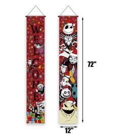 Christmas Decorations Christmas Nightmare Before Porch Banner Jack Sally Banner New Year Winter Xmas Decor Zero Christmas Decorations for Home Party
