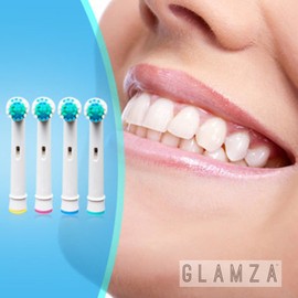 Glamza 4 Replacement White Compatible Oral Toothpaste Heads Professional Dental Care