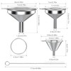 Pack of 3 Funnels Kitchen Stainless Steel with 2 Cleaning