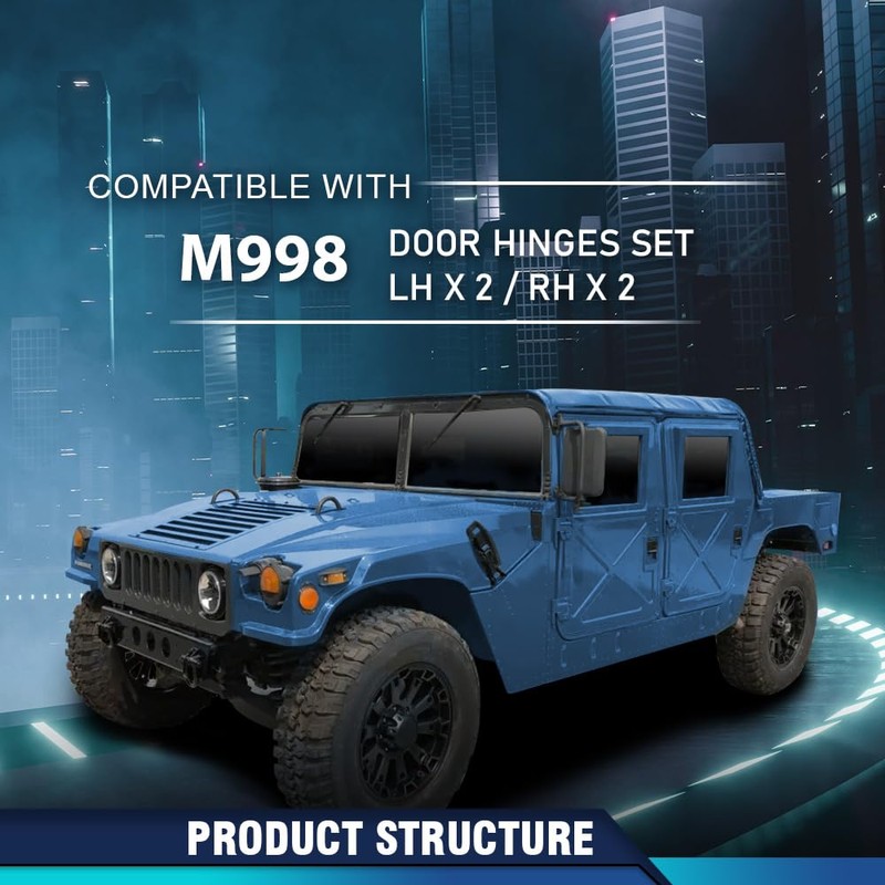 PIT66 Door Hinges Compatible with HMMWV M998 4pcs