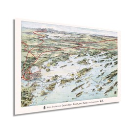 HISTORIX Vintage 1906 Map of Casco Bay Portland Maine - 24x36 Inch Portland Maine Vintage Map Casco Bay Wall Art - Casco Bay Vintage Map Portland Maine Wall Art - Old Portland Maine Map