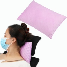 HapiPoppy 11" x 7.8" Small Neck Pillow for Recliner Chair Little Neck Support Pillows Nap Airplane Sleeping Cushion Pack of 1 Minky Dot Lavender