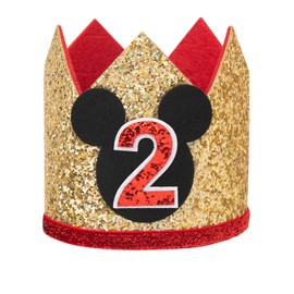CHuangQi 2nd Birthday Glitter Hat for Boys & Girls - Party Crown, Baby Photo Props