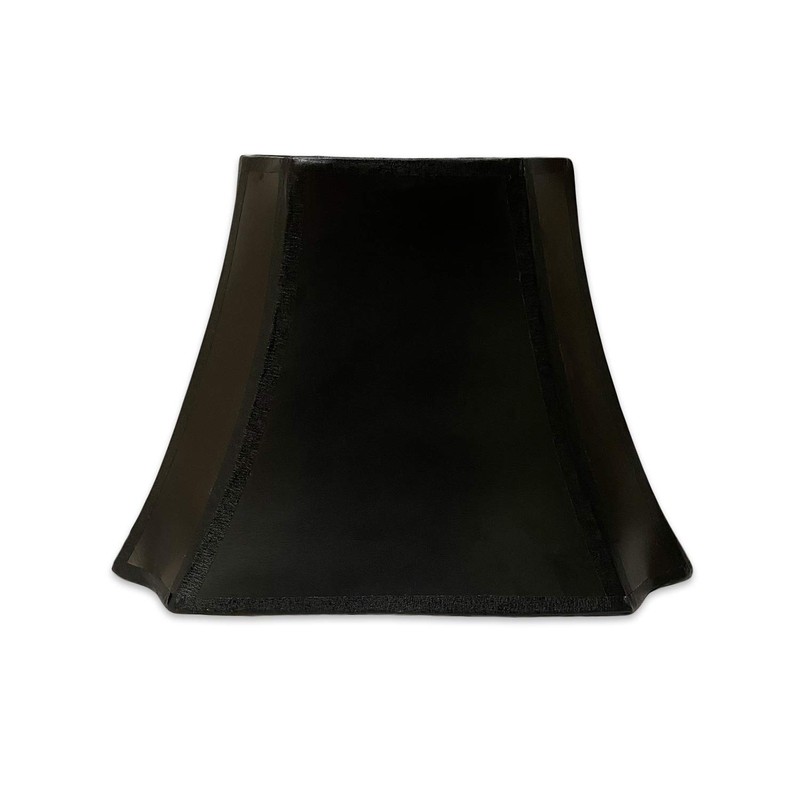 Royal Designs, Inc. Rectangle Cut Corner Hardback Lamp Shade, HB-810-12BLK/GL,