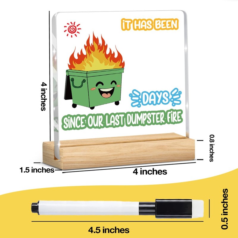 Funny Dumpster Fire Desk Accessories Office Decor 5 X 5