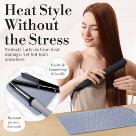 Alfombrilla de silicona resistente al calor para herramientas para el cabello, soporte de rizador, almohadilla alisadora, funda plana de hierro, acces