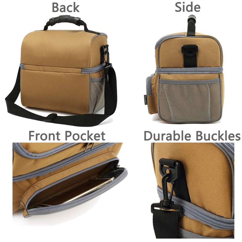 FlowFly Double Layer Cooler Insulated Lunch Bag Adult Lunch Box