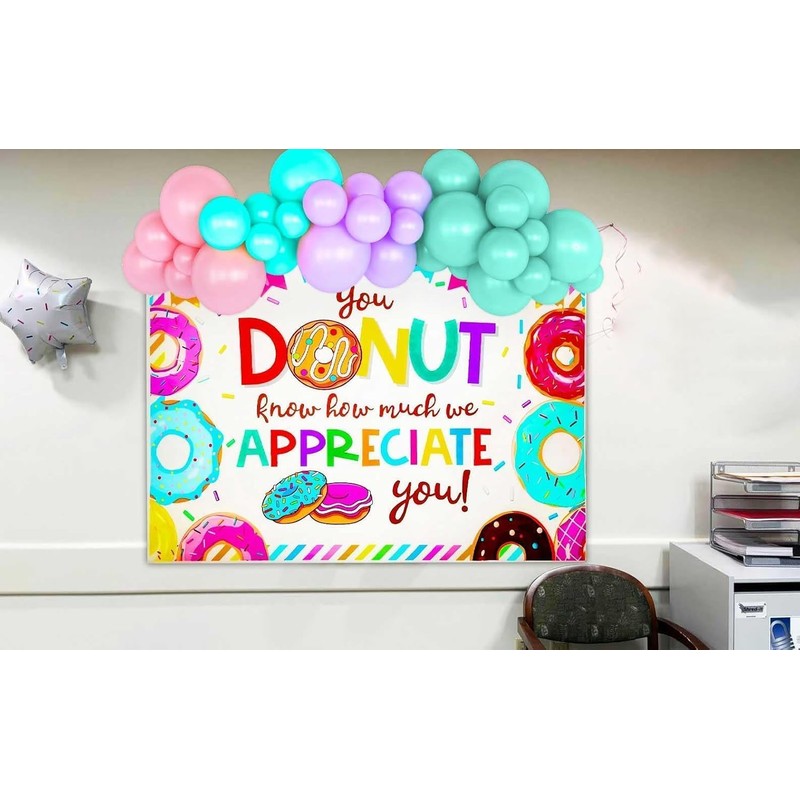 Donut Forget Us Backdrop for Going Away Farewell Retirement Party
