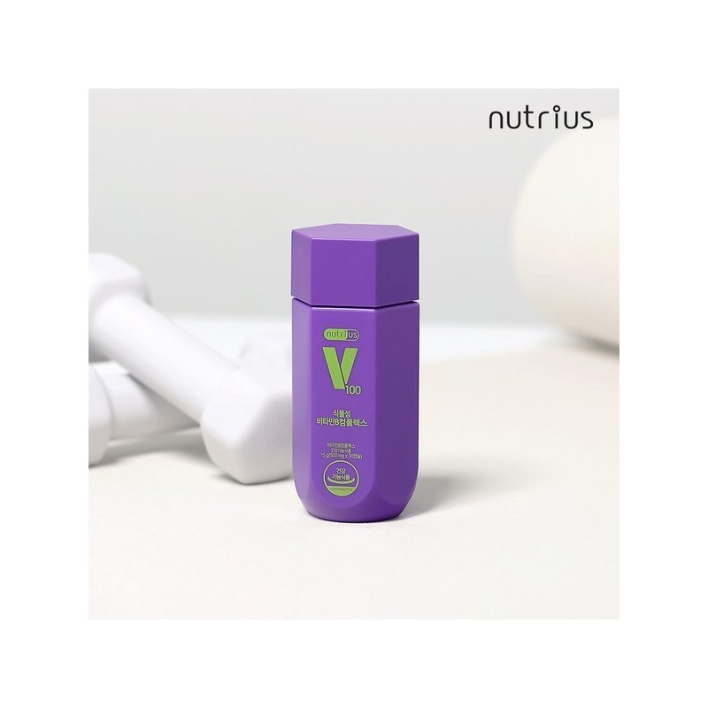 (뉴트리어스)국내최초 100% 식물성 비타민B컴플렉스 30캡슐 (Nutrius) Korea's First 100% Plant-Based