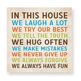 Design Design House Cocktail Napkins, 5", Multicolor
