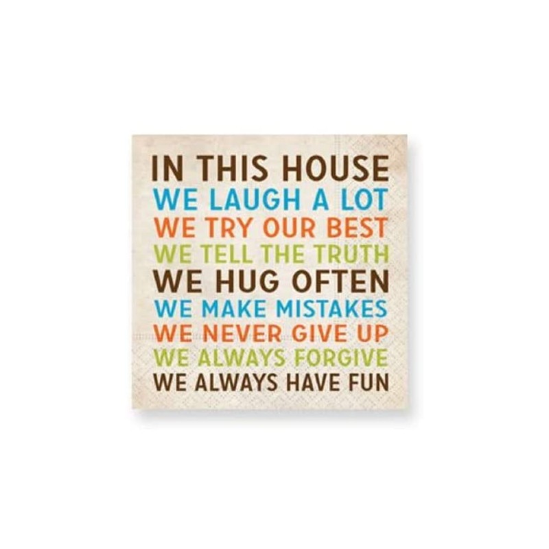 Design Design House Cocktail Napkins, 5", Multicolor