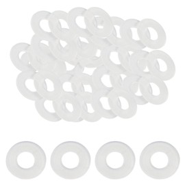 OSVJE 100 Pack 1/4" ID x 1/2" OD Clear Nylon Flat Washer, 1mm Thickness Replacement Gasket Nylon Round Washer Spacer for Faucet Plastic Gasket/Pipe Water Hose (M6 x 13mm x 1mm)