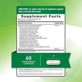 Nature's Truth Probiótico 50 mil millones de UFC, 60 cápsulas para dos meses