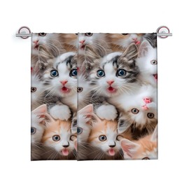 Turamurra Hand Towels Set of 2 Cute Cat Themed Towels for Bathroom Decorative, Bath Towels, Soft Absorbent Towels for Farmhouse Home Decor Gifts for Women 14 x 28 in