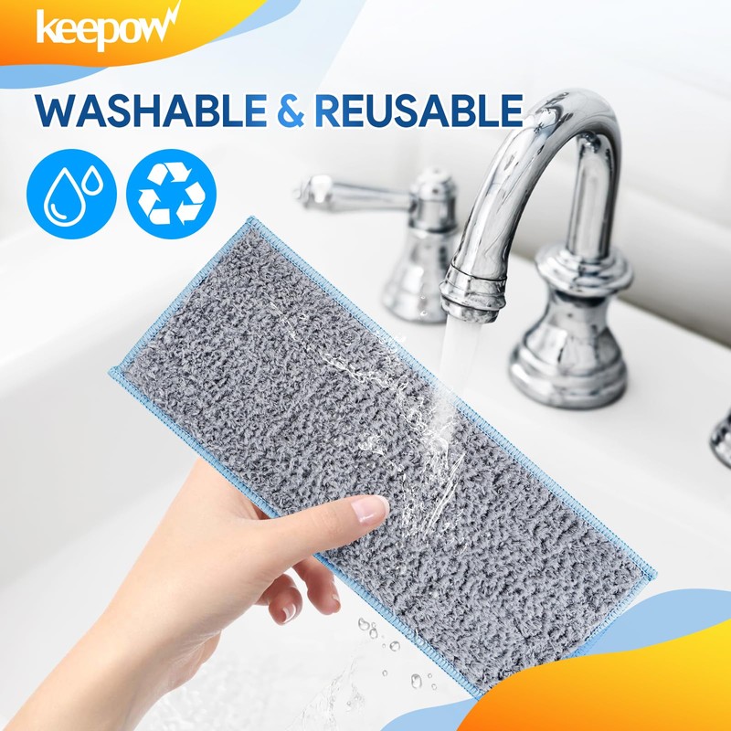 KEEPOW 4 Washable & Reusable Mop Pads for iRobot Braava