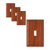 TREEWELL 4-Pack Single Toggle Light Switch Covers Wall Plate, Wood