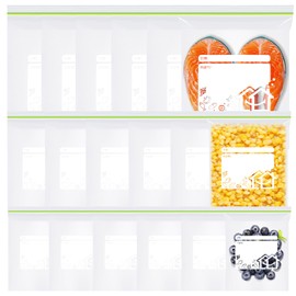 Reusable Sandwich Freezer Bags Leak-Proof, 100Pcs BPA Free Zip Lock Food Storage Bags, PE Plastic Double Seal Bags Thickened, 3 Sizes Heavy Duty Transparent Food Bags for Vegetables Fruits Meats