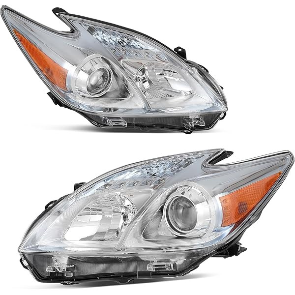 AUTOSAVER88 Headlight Assembly Compatible with 2010-2015 Prius Replacement Headlamp Chrome