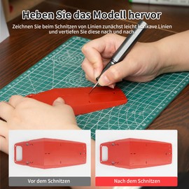 Bucasso Model Scriber, Line Scriber with Tungsten Steel Blades, Model Scribing Tool for Model Making Hobby, RG Scale Model, Gundam Model Kit, Plastic Models, Resin GK Carved (0.15 mm)