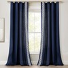 Lush Decor Luxury Modern Square Embroidery Border Window Curtain Panel